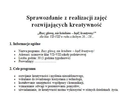 Kreatywny Polski: Gotowy Program Zajęć i Innowacje